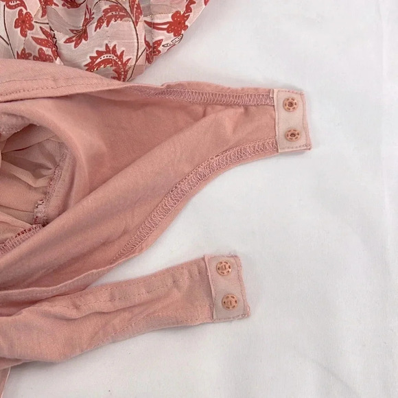 FATE New Ruffle Tie V-Neck Print Semi-Sheer Long Sleeve Bodysuit Size Small - Picture 6 of 10